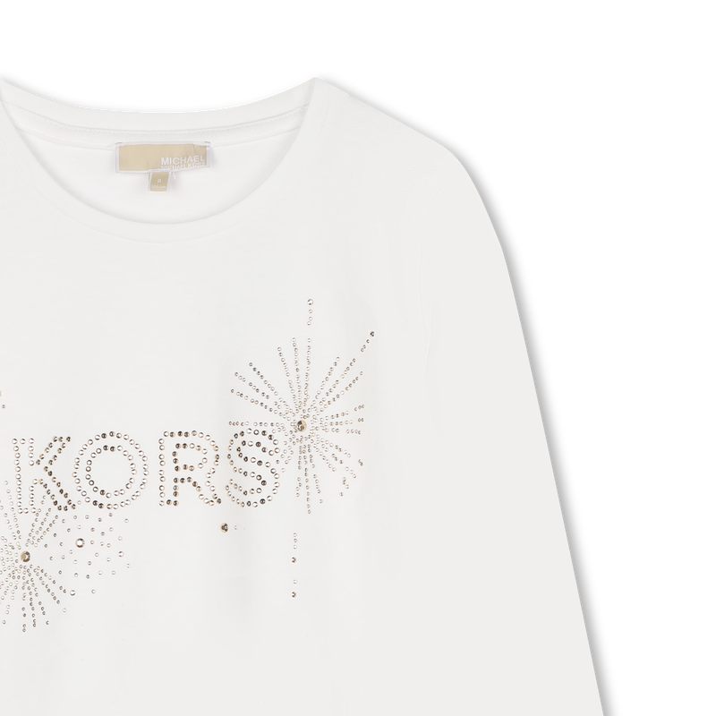 Long-Sleeved Cotton T-Shirt MICHAEL KORS 
                    GIRL