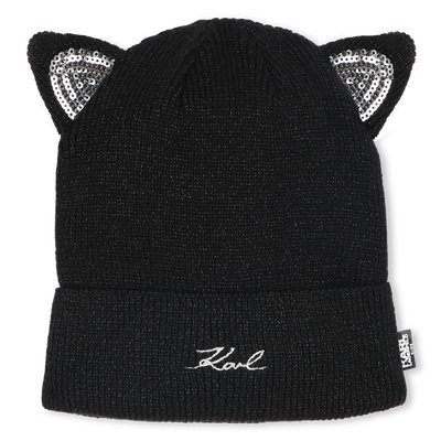 Gorro de malha com lantejoulas KARL LAGERFELD KIDS GIRL