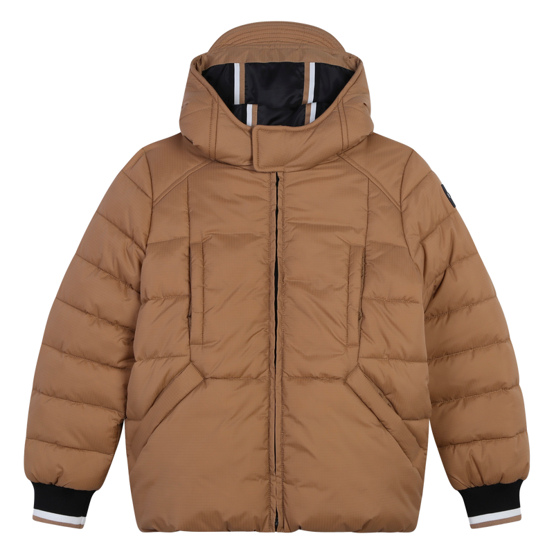 Blus&atilde;o de penas com capuz BOSS 
                        BOY