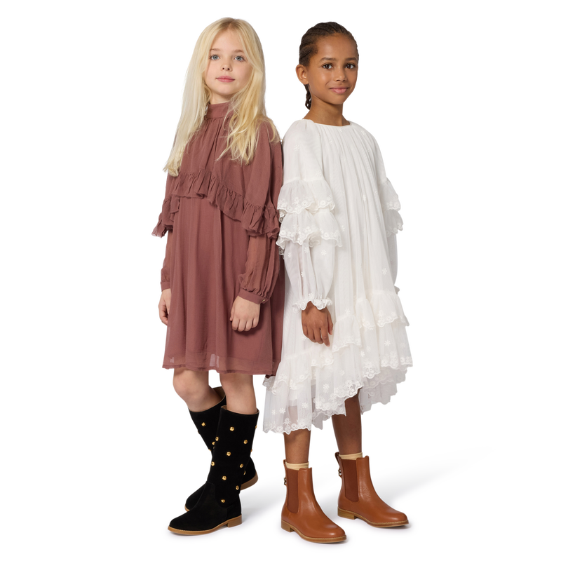 Botas de couro de camur&ccedil;a de bezerro CHLOE 
                        GIRL