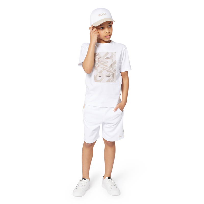 T-shirt manga curta em algod&atilde;o BOSS 
                        BOY