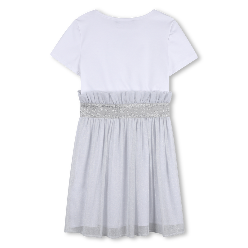 VESTIDO BI-MATERIAL MANGA CURTA KARL LAGERFELD KIDS 
                        GIRL