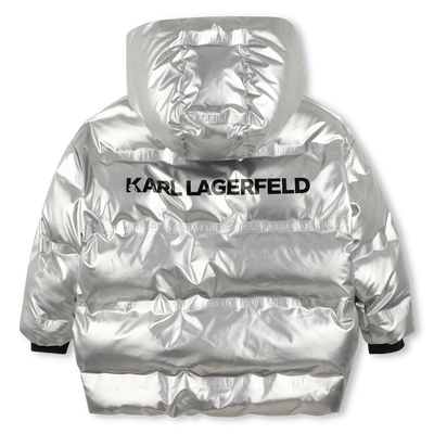Casaco acolchoado com capuz KARL LAGERFELD KIDS GIRL