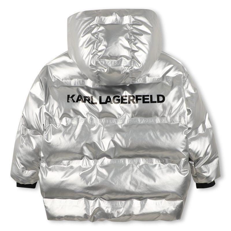 Casaco acolchoado com capuz KARL LAGERFELD KIDS 
                        GIRL