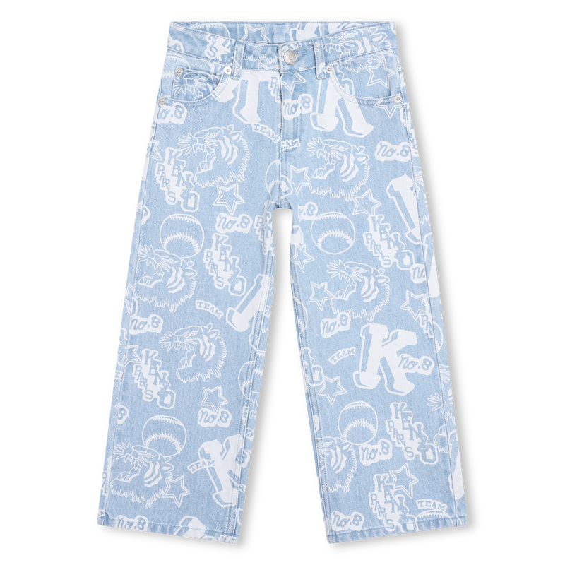 Printed cotton jeans KENZO KIDS 
                    GIRL