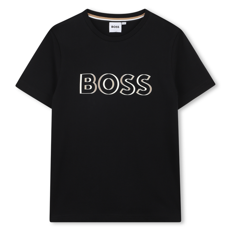 T-shirt manga curta em algod&atilde;o BOSS 
                        BOY