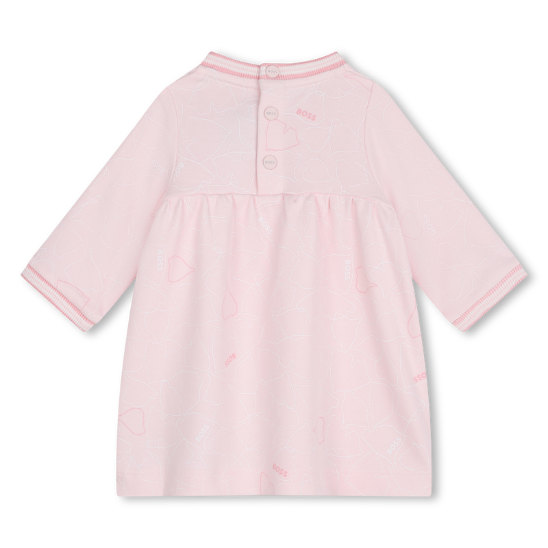 Vestido com canelados e riscas BOSS 
                        GIRL