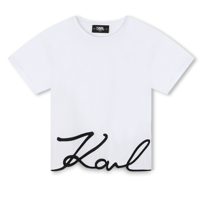 T-shirt com logótipo bordado KARL LAGERFELD KIDS GIRL