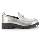 Mocassins de couro bovino met&aacute;lico DKNY 
                    GIRL