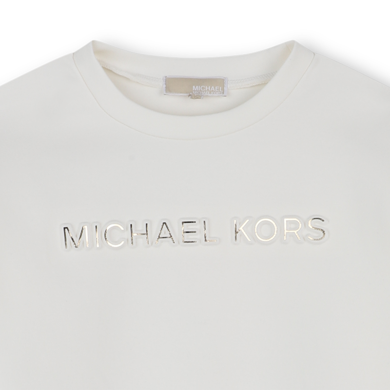 Vestido bimaterial de manga comprida MICHAEL KORS 
                    GIRL