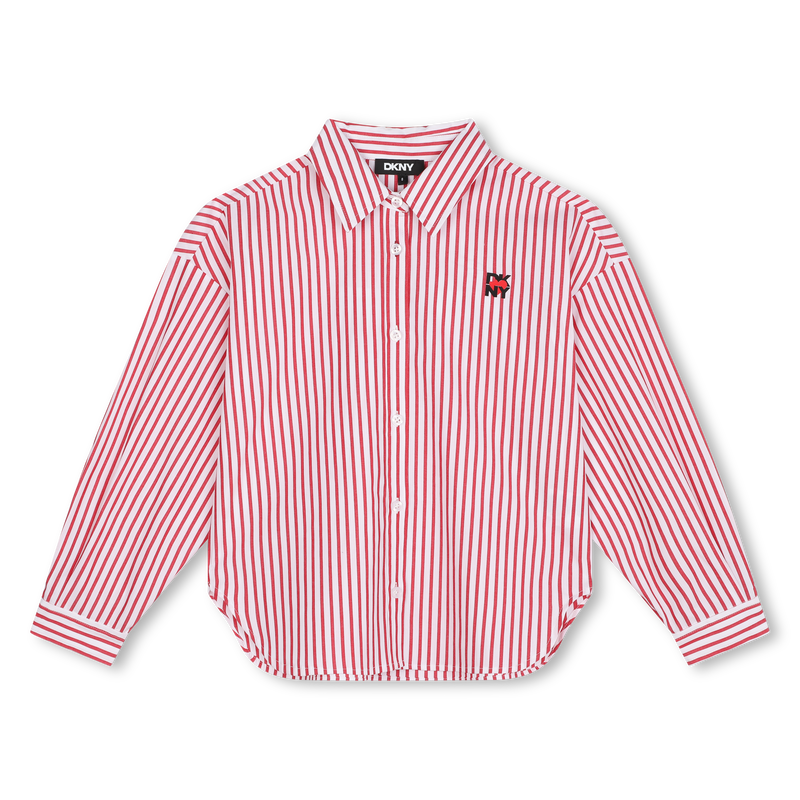 Camisa &agrave;s riscas estampada DKNY 
                        GIRL