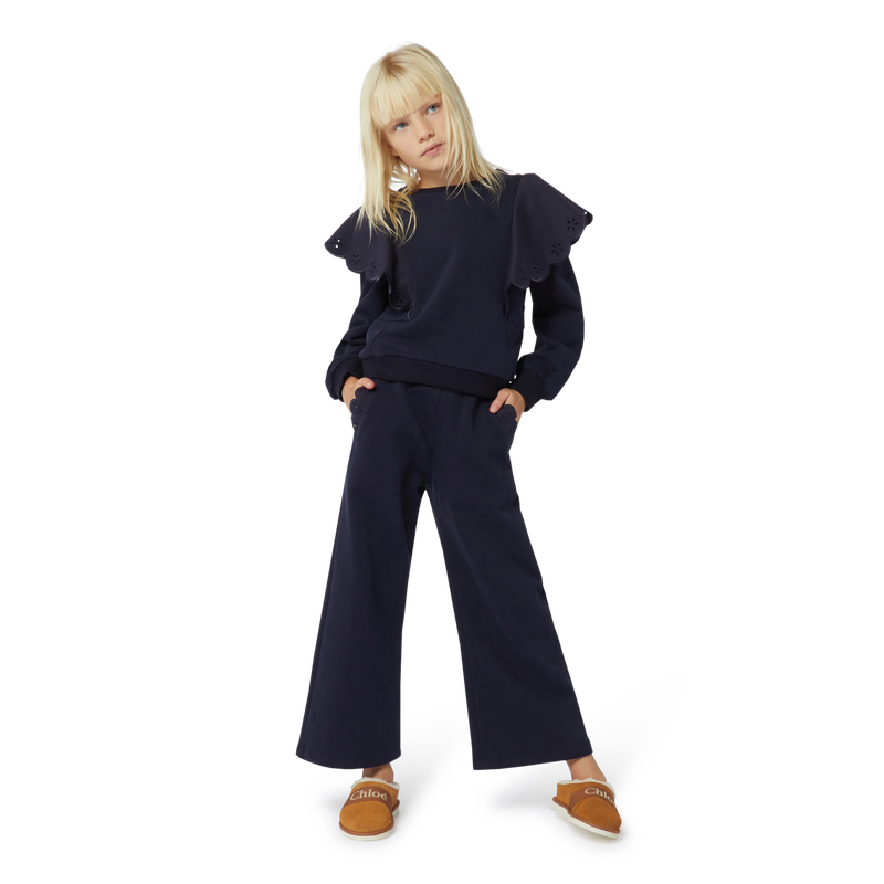 Sweatshirt moletão com folhos CHLOE 
                    GIRL