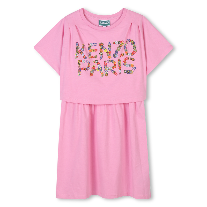 Layered Logo print dress KENZO KIDS 
                    GIRL