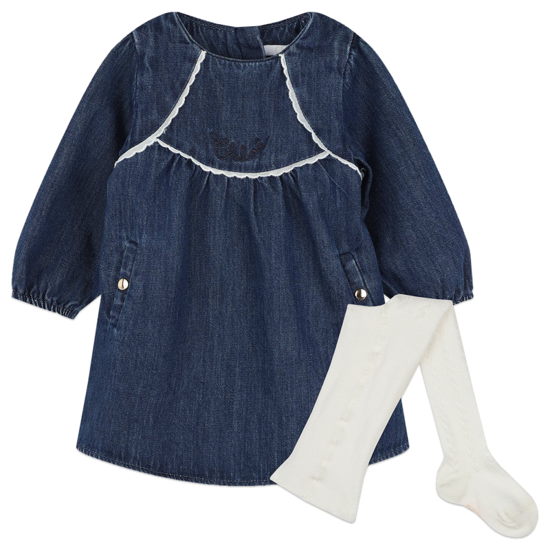 Vestido de ganga e collants CHLOE 
                    GIRL