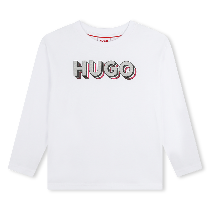 T-shirt estampada com log&oacute;tipo HUGO 
                        GIRL