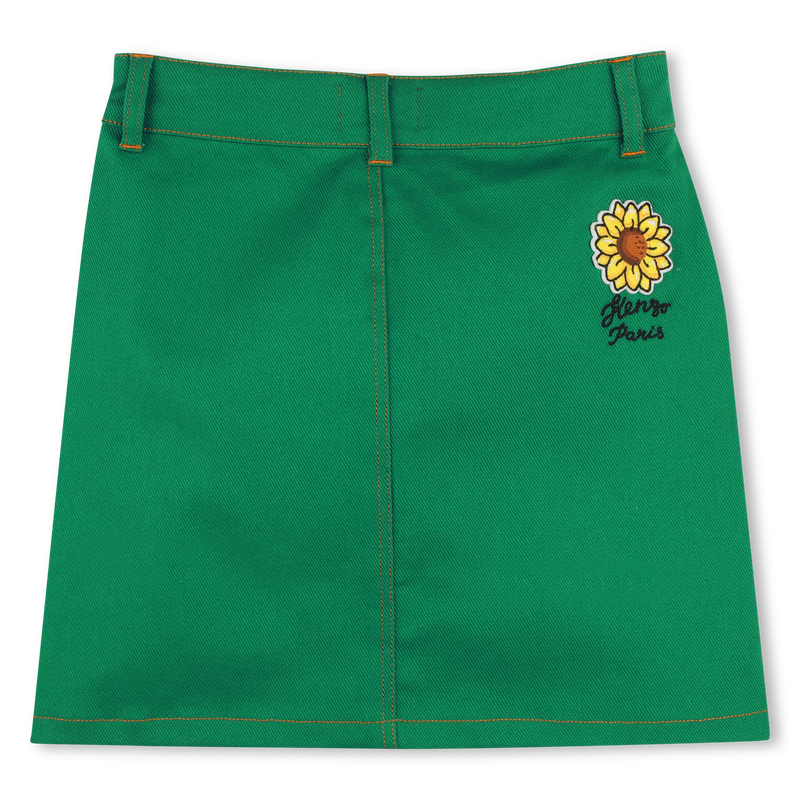 Saia trap&eacute;zio com bolsos KENZO KIDS 
                        GIRL