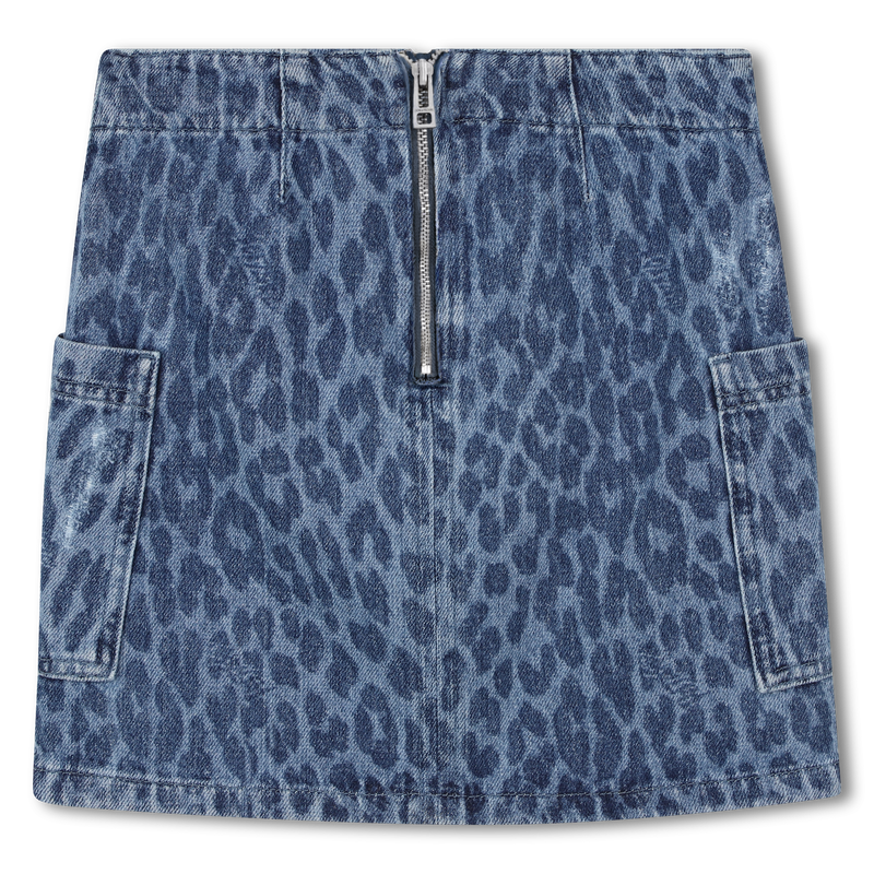 Saia jeans com estampa de leopardo ZADIG & VOLTAIRE 
                        GIRL