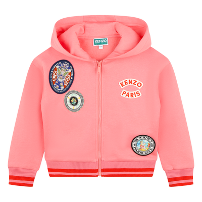 Sweatshirt molet&atilde;o com fecho KENZO KIDS GIRL