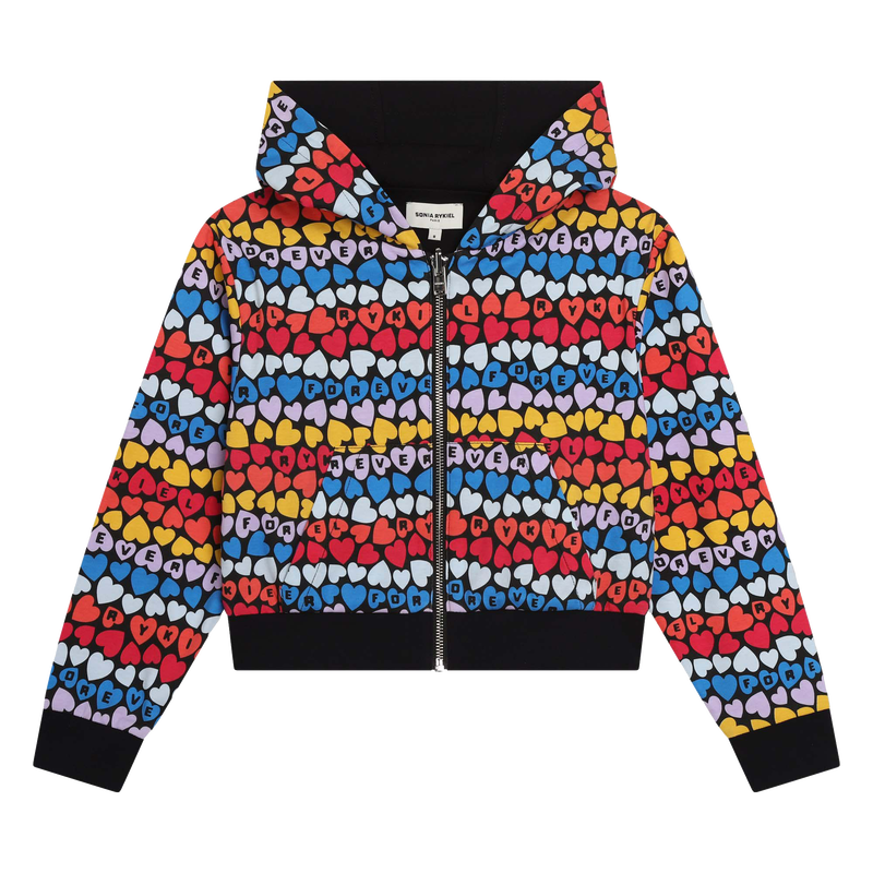 Sweatshirt com fecho com capuz SONIA RYKIEL 
                    GIRL