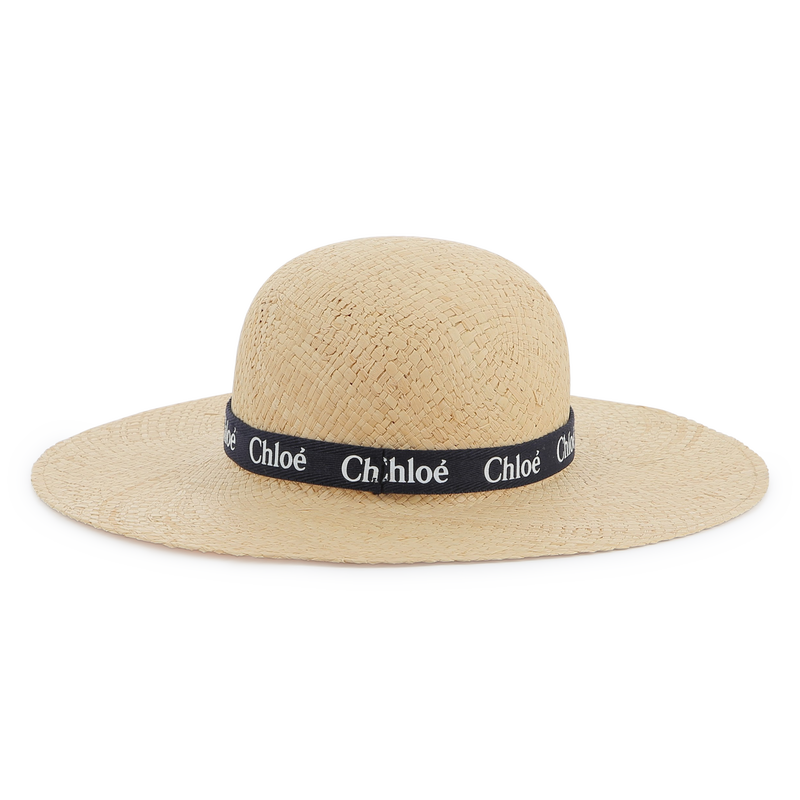 Chapéu em ráfia com logótipo CHLOE 
                    GIRL