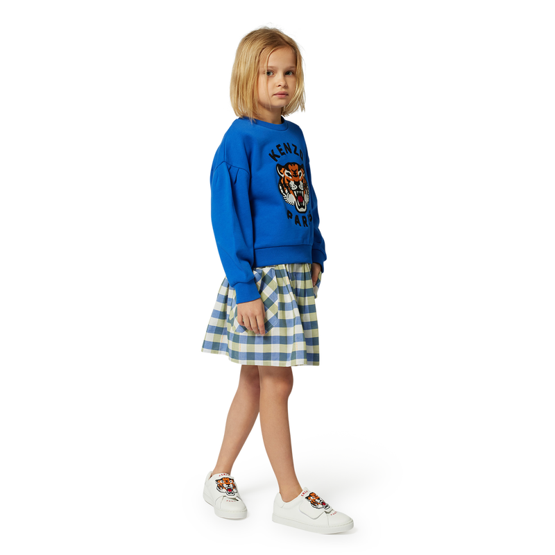 Saia axadrezada de algod&atilde;o KENZO KIDS 
                        GIRL