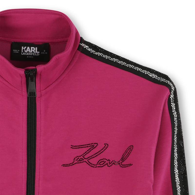 Cardig&atilde; duplo em jersey KARL LAGERFELD KIDS 
                        GIRL