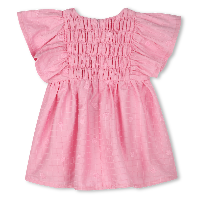 Vestido bordado em cetim KENZO KIDS 
                        GIRL
