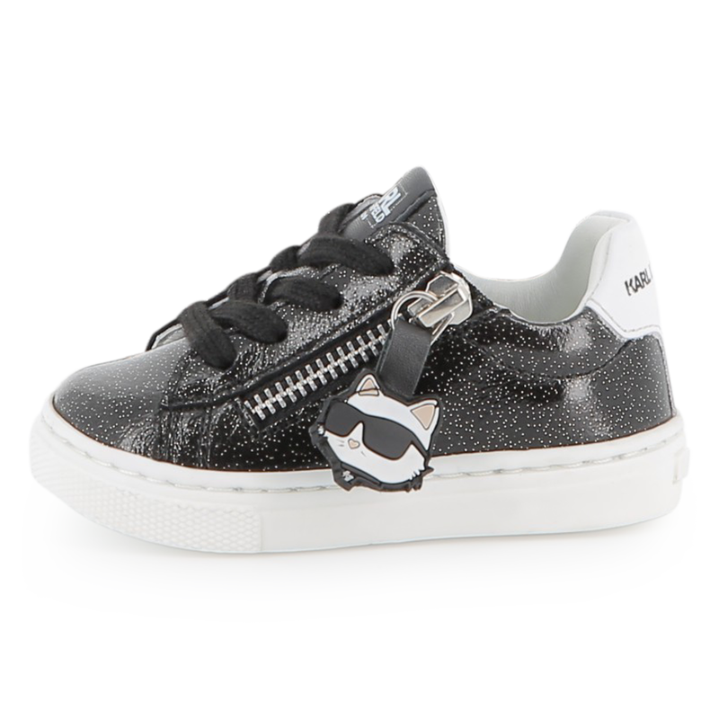 Tênis de couro de cano baixo KARL LAGERFELD KIDS 
                    GIRL