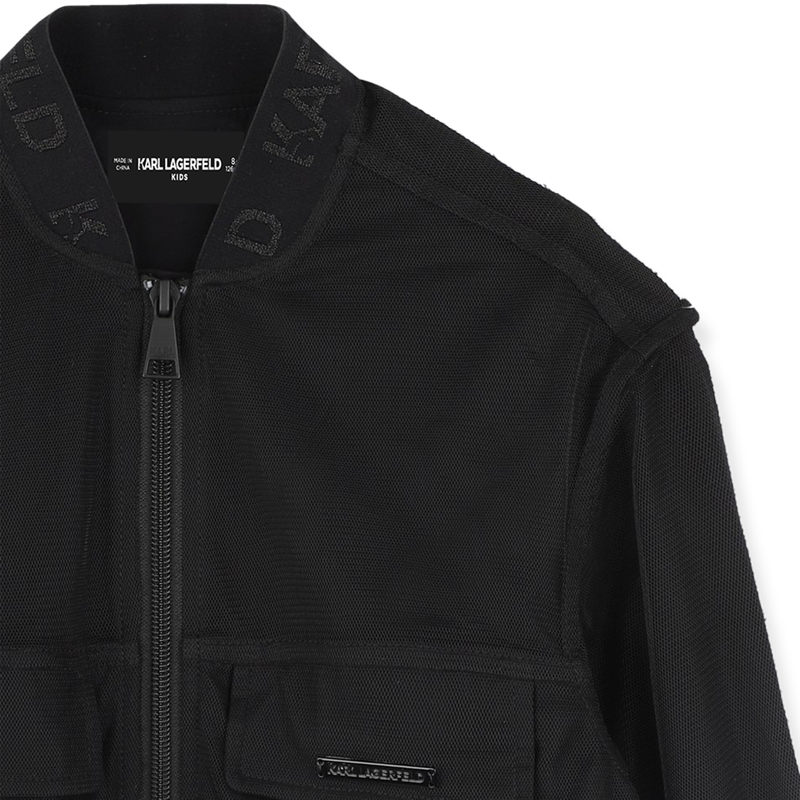 Casaco de felpa com fecho KARL LAGERFELD KIDS 
                        GIRL