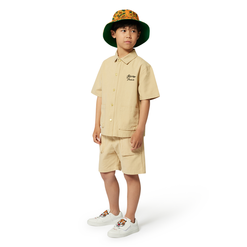 Bermudas algod&atilde;o com bordado KENZO KIDS 
                        BOY