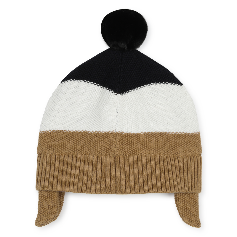 Gorro listrado com pompom BOSS 
                    BOY