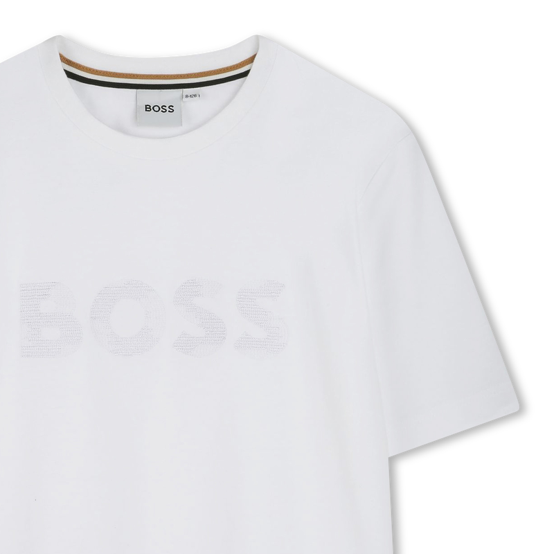 T-shirt manga curta em algod&atilde;o BOSS 
                        BOY