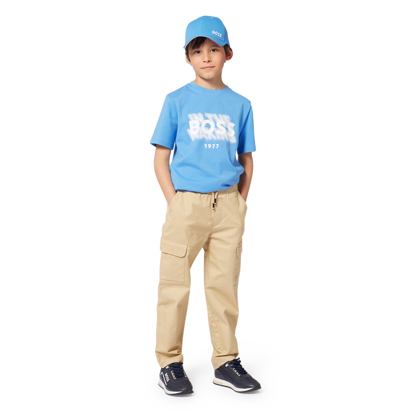 T-shirt manga curta em algod&atilde;o BOSS 
                        BOY