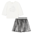 T-shirt de algod&atilde;o e saia MICHAEL KORS 
                    GIRL