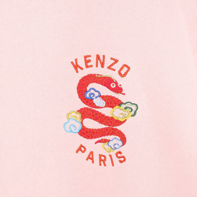 Vestido a direito com bordados KENZO KIDS 
                    GIRL
