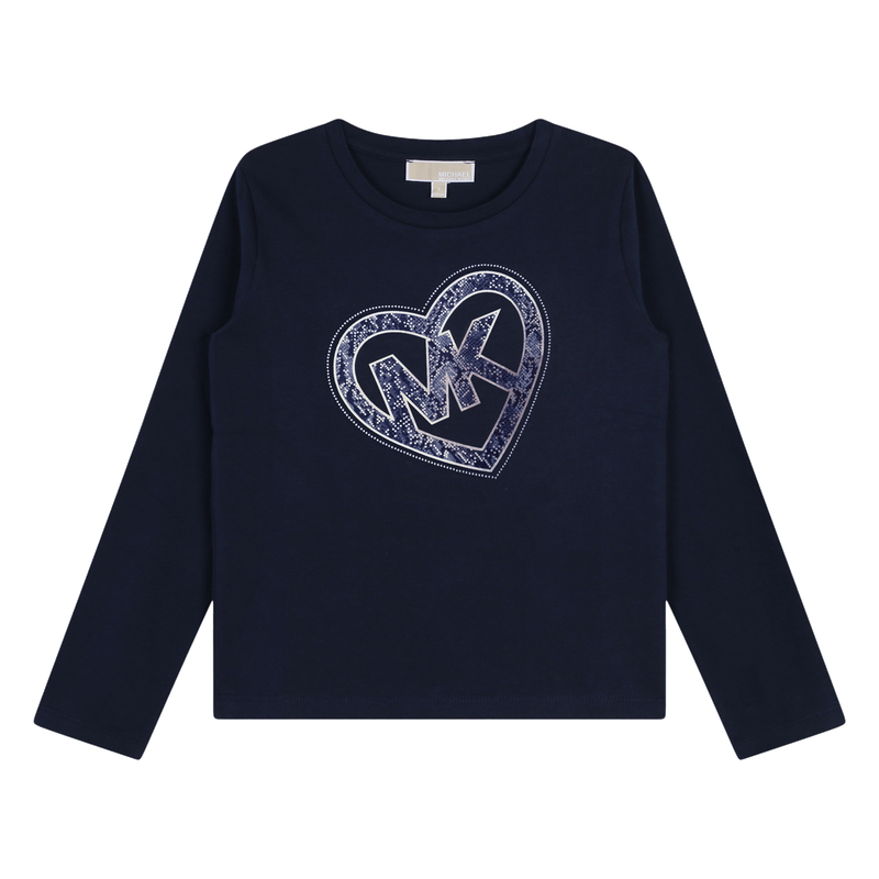 Long-Sleeved Cotton T-Shirt MICHAEL KORS 
                    GIRL