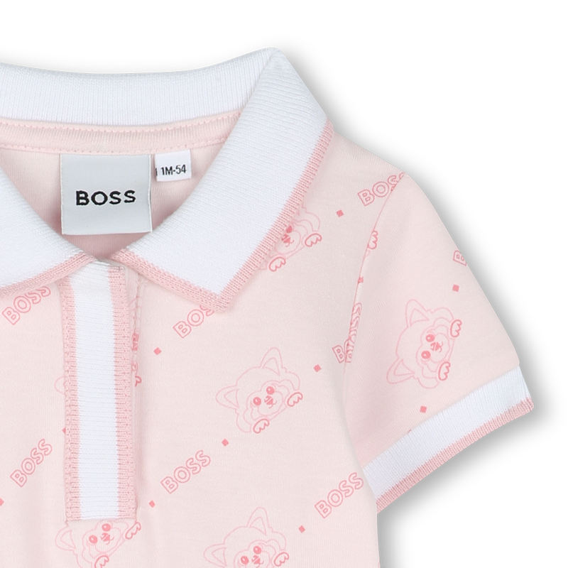 Vestido gola polo estampado BOSS 
                        GIRL