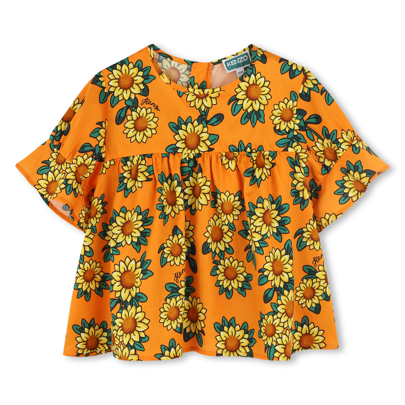 Blusa em cetim de algod&atilde;o KENZO KIDS 
                        GIRL