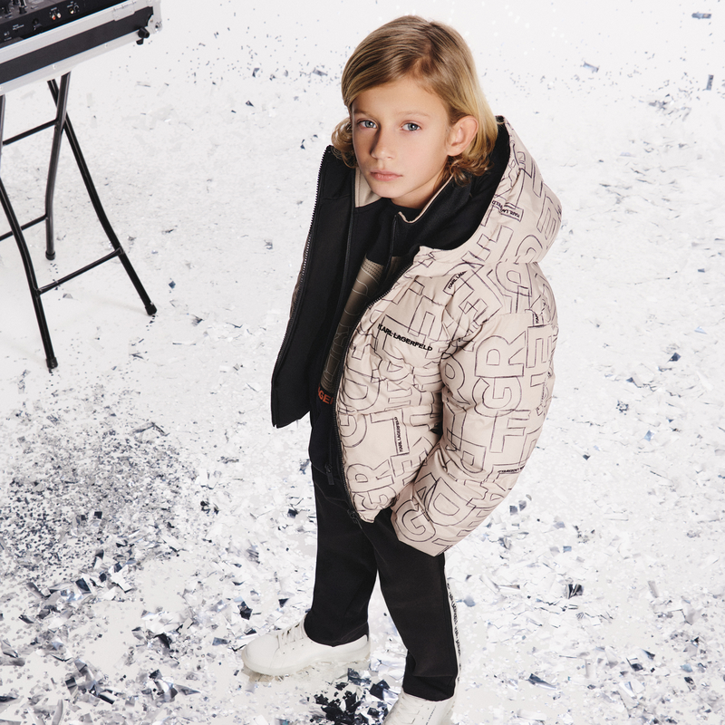 Jaqueta reversível com capuz KARL LAGERFELD KIDS 
                    BOY