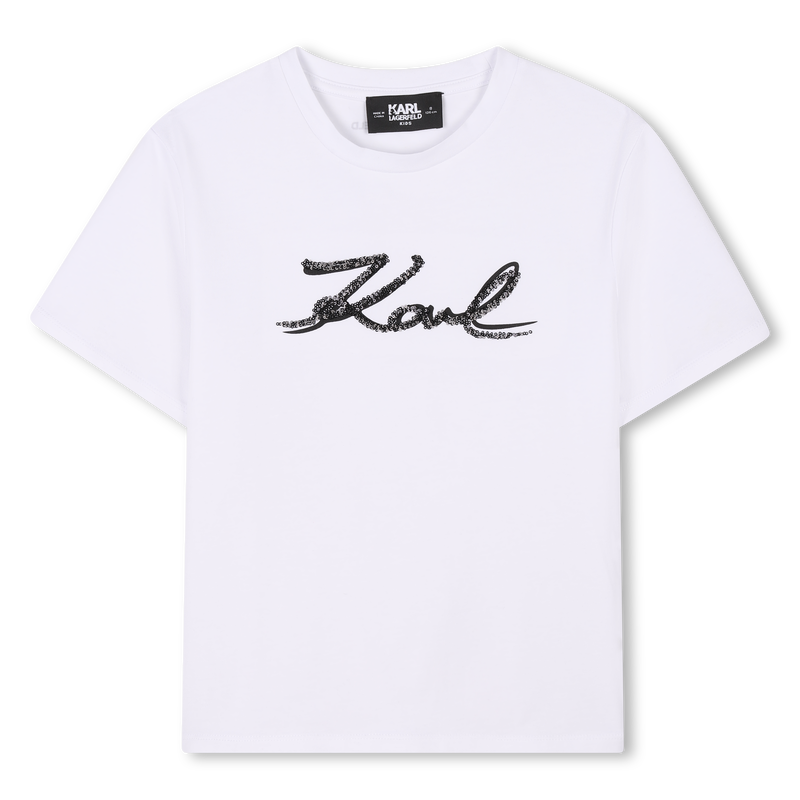 T-shirt com lantejoulas KARL LAGERFELD KIDS 
                        GIRL