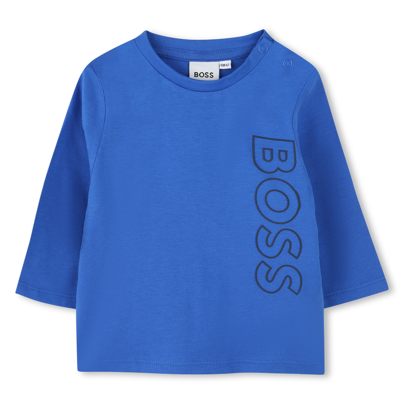 T-shirt algod&atilde;o com log&oacute;tipo BOSS 
                        BOY