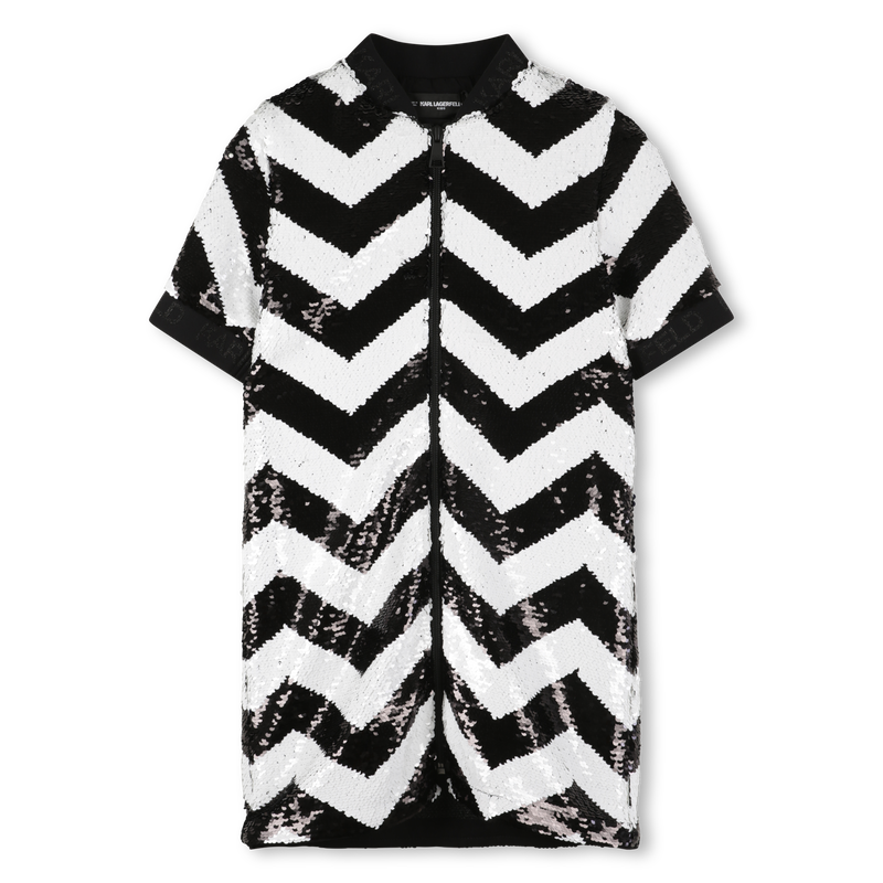 Vestido com abertura com z&iacute;per KARL LAGERFELD KIDS 
                        GIRL