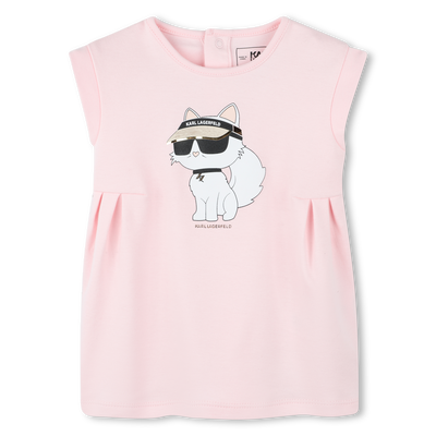 Vestido evas&ecirc; com estampa KARL LAGERFELD KIDS GIRL