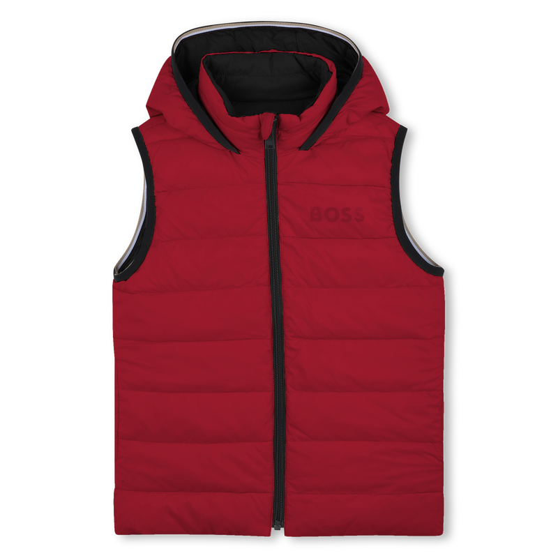 Casaco acolchoado com capuz efeito flano BOSS 
                        BOY