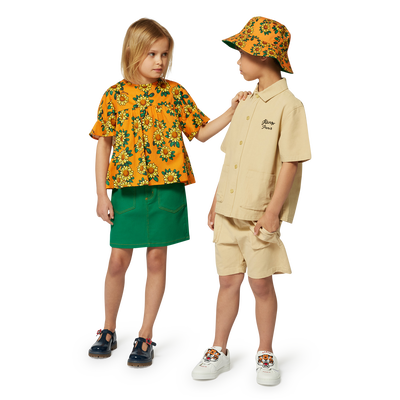 Bermudas algod&atilde;o com bordado KENZO KIDS BOY