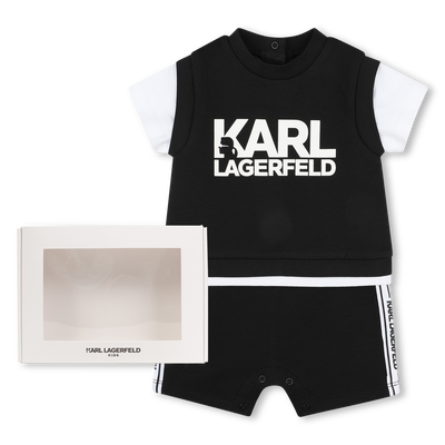 Branded two-tone romper KARL LAGERFELD KIDS BOY