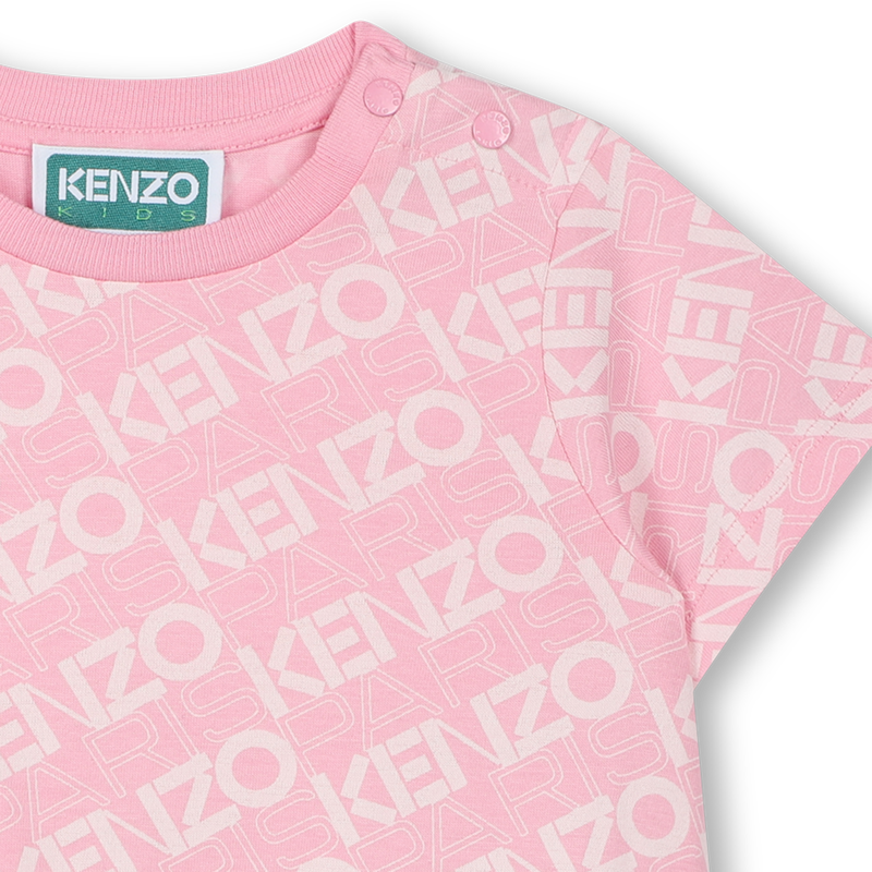 Vestido estampado de algod&atilde;o KENZO KIDS 
                        GIRL