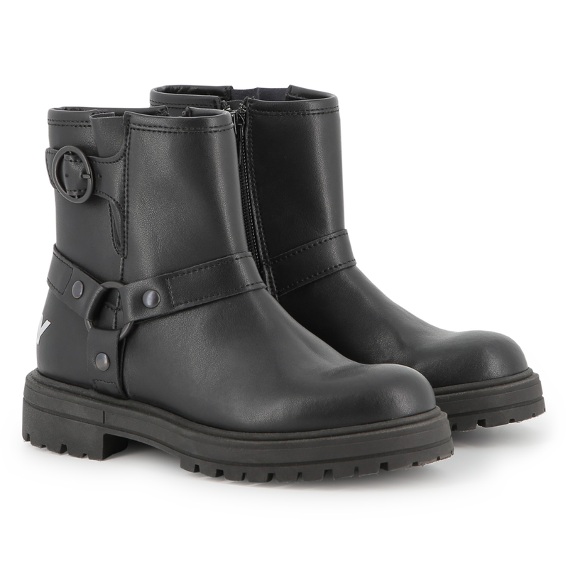 Botas de motociclista de couro de vaca DKNY 
                    GIRL