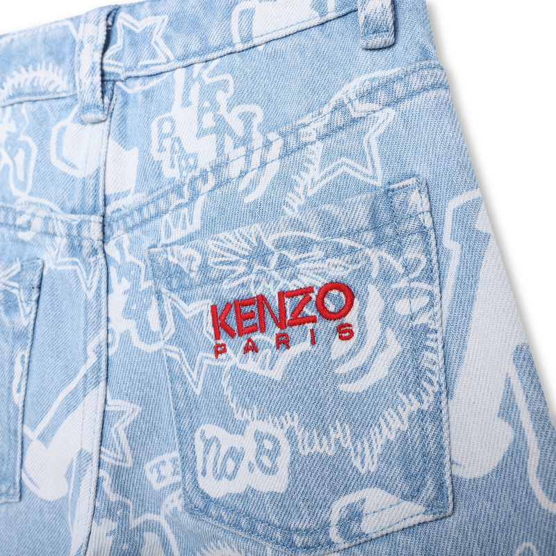 Printed cotton jeans KENZO KIDS 
                    GIRL