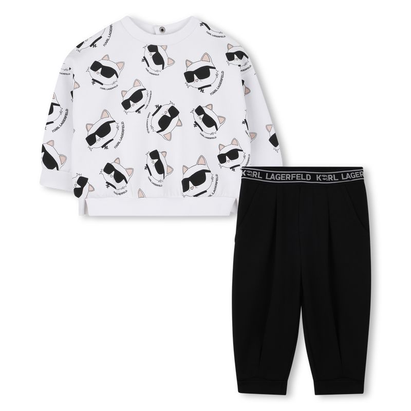 Conjunto de moletom e calça KARL LAGERFELD KIDS 
                    GIRL